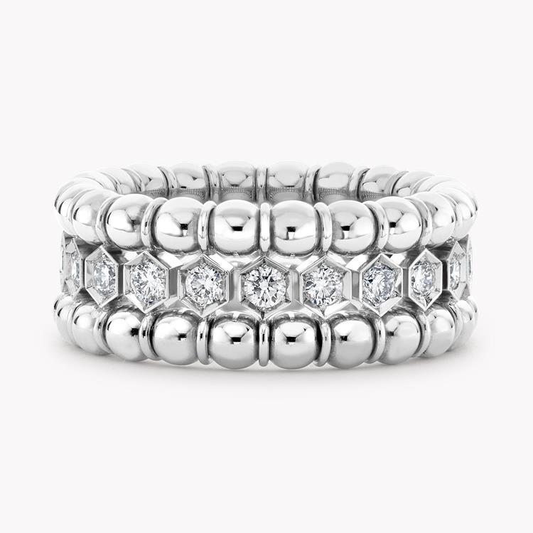 Bohemia 0.73ct Diamond Expandable Three Row Ring Brilliant Cut, Rubover Set_2