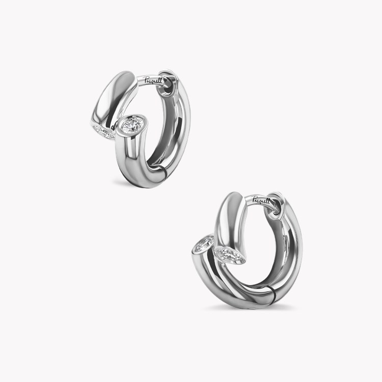 Eclipse 0.17ct Diamond Small Hoop Earrings Brilliant Cut, Rubover Set_3