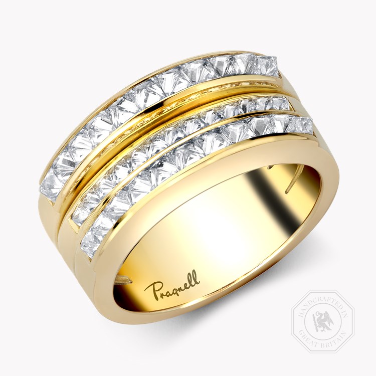 RockChic 1.51ct Diamond Three Row Ring Inverted Princess Cut, Channel Set_1