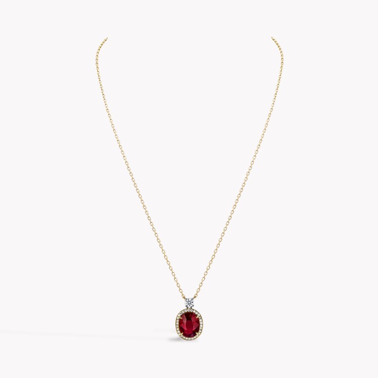 Oval 2.50ct Burma Pigeon Blood Ruby and Diamond Pendant Oval Cut, Claw Set_2