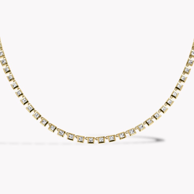 RockChic 5.93ct Inverted Princess Cut Diamond Necklace Princess Cut, Rubover Set_2