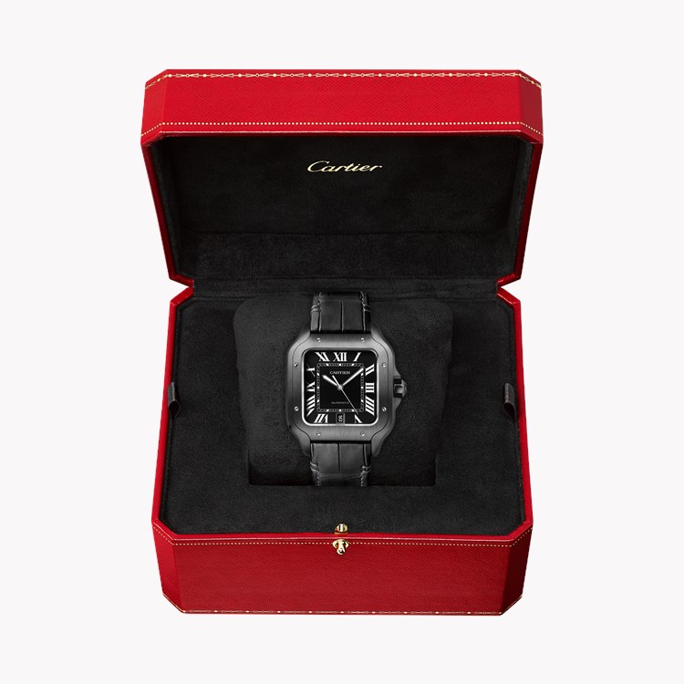 Cartier Santos de Cartier 39.8mm, Black Dial, Roman Numerals_6