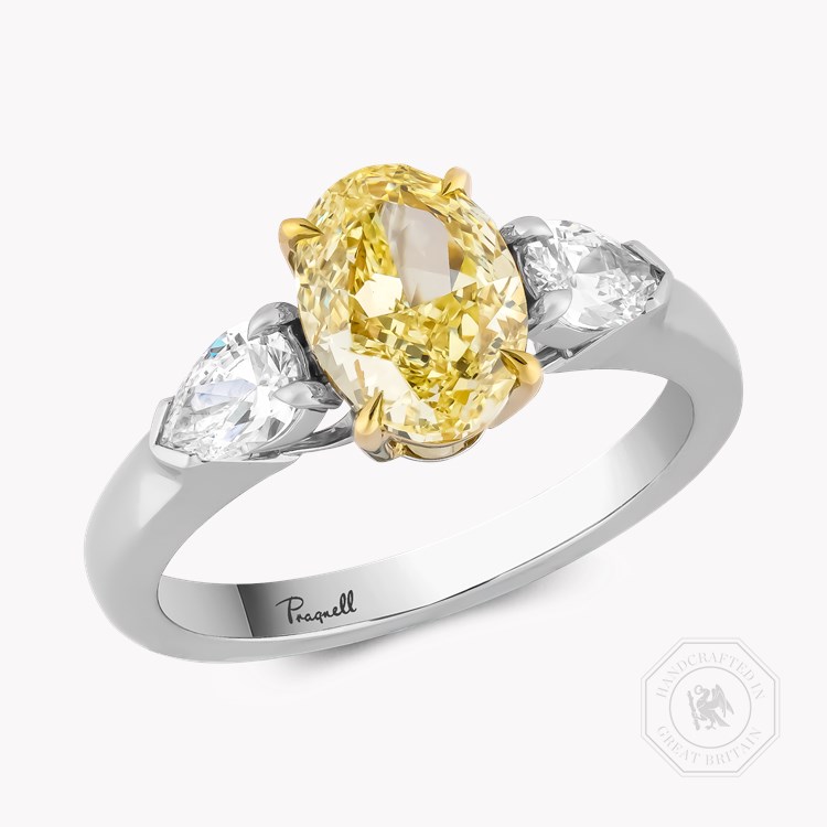 Oval Cut 1.51ct Fancy Yellow Diamond Ring Oval Cut, Claw Set_1