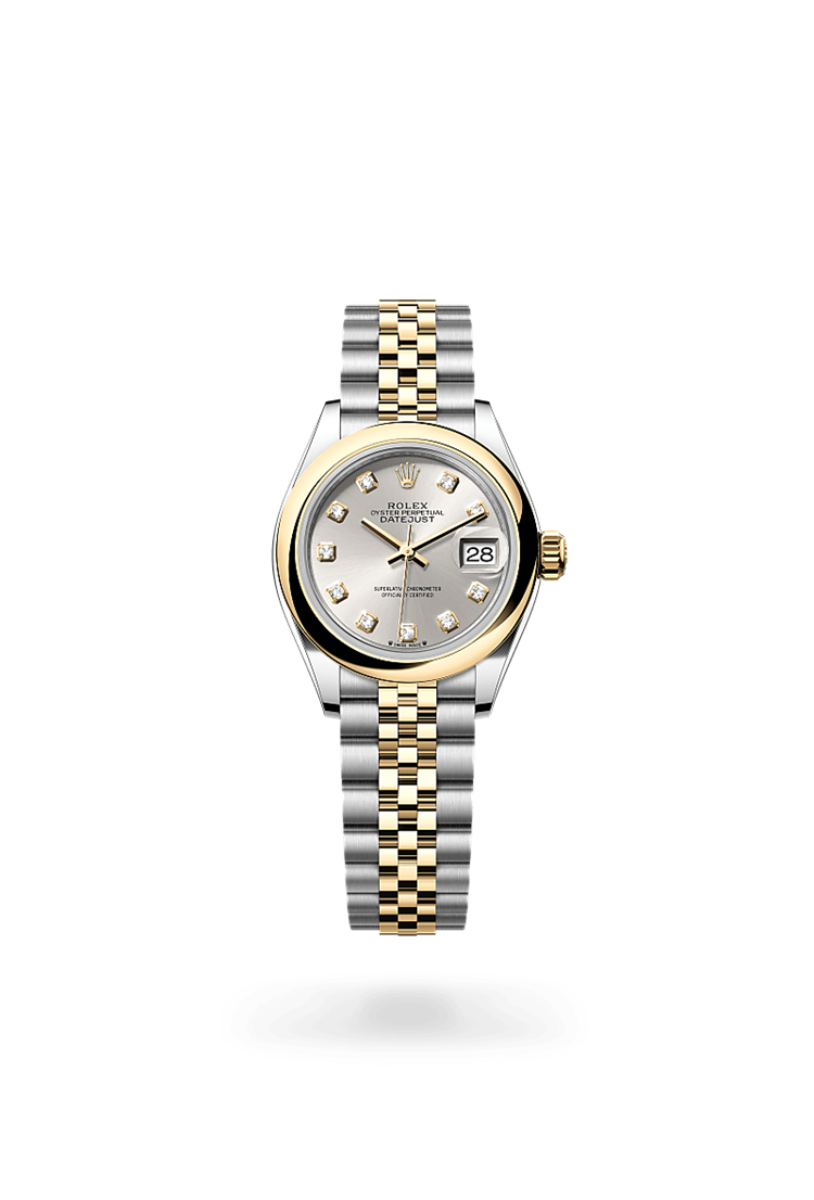 Lady-Datejust, Oyster, 28 mm, Oystersteel and yellow gold