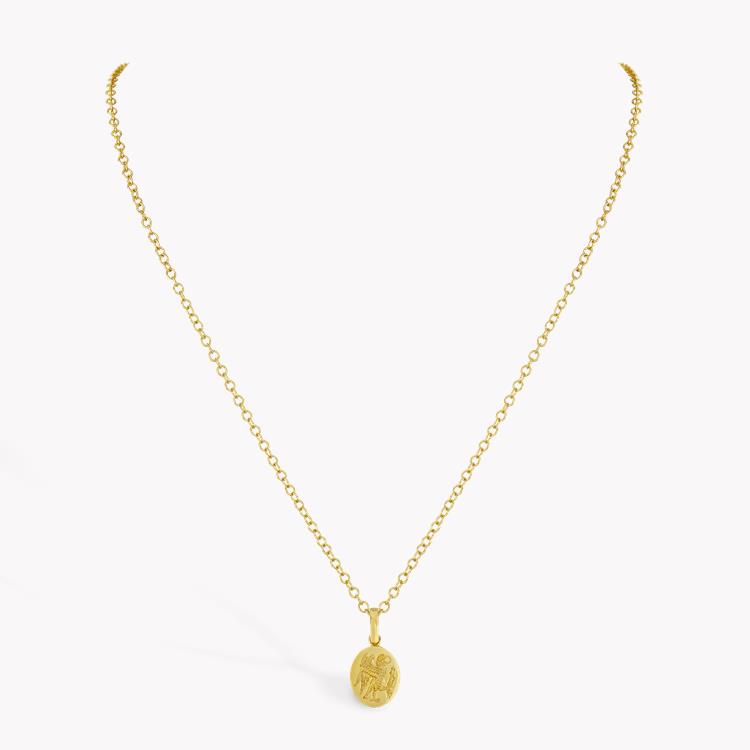 Oval Falcon Signet Pendant in 18CT Yellow Gold _2