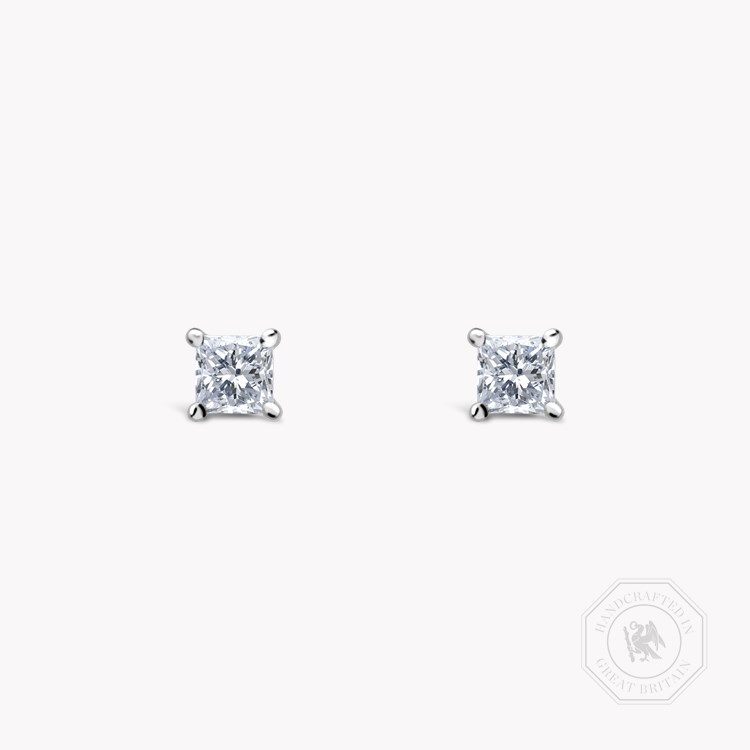 Princess Cut Diamond Stud Earrings Princess Cut, Claw Set_1