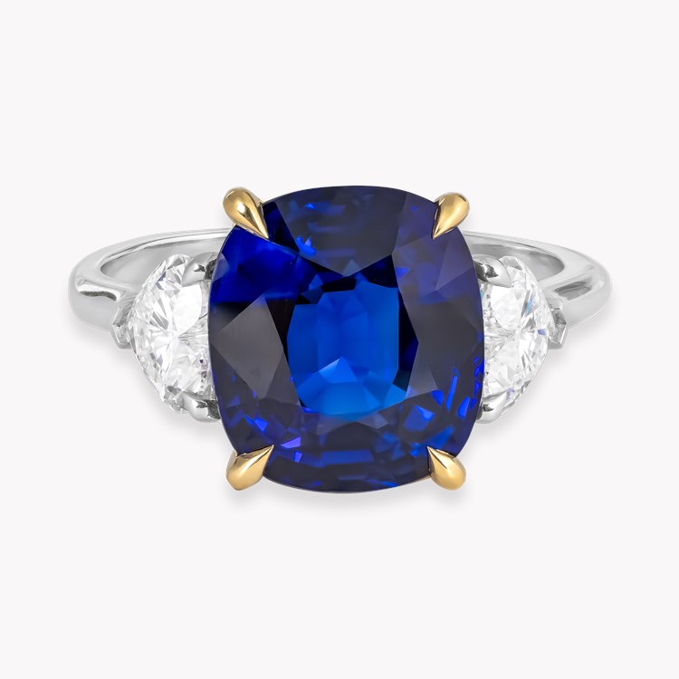 Venus Setting 5.63ct Sri Lankan Sapphire and Diamond Ring Cushion Cut, Claw Set_2