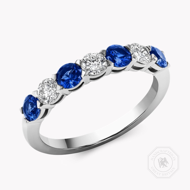 Seven Stone Sapphire and Diamond Ring Brilliant cut, Claw set_1