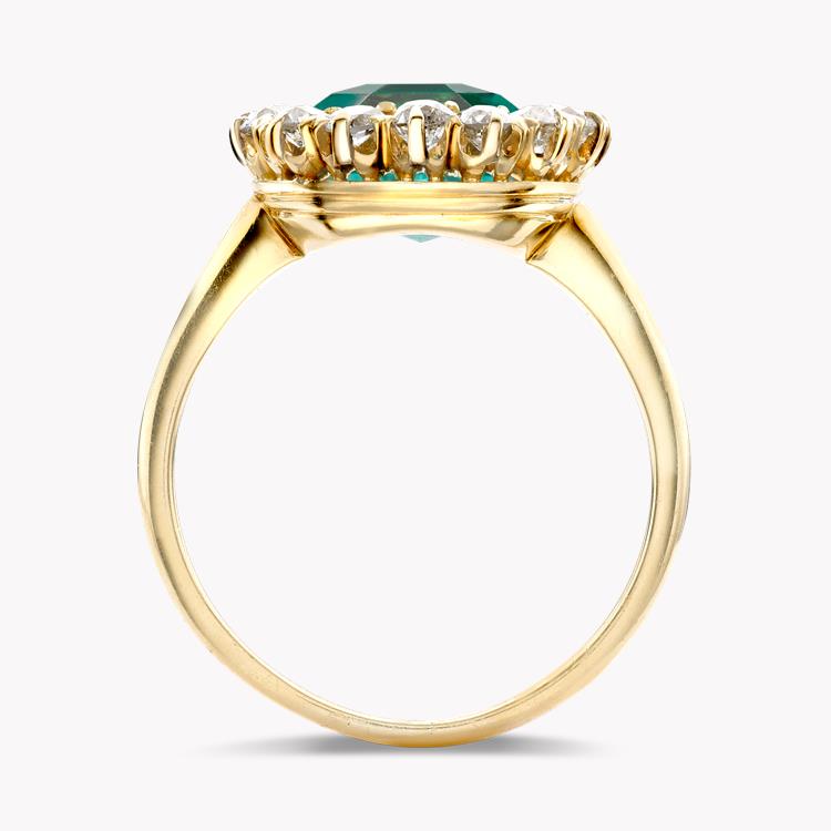 Colombian Emerald & Diamond Ring 3.19CT in 18ct Yellow Gold Square and Old Cut, Claw Set_3