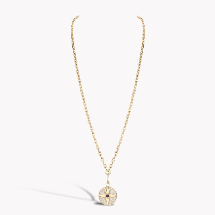 Spinel (August) and Diamond Pendant Charm Brilliant Cut Rubover & Claw Set_4