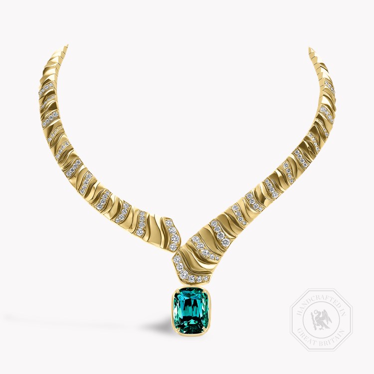 Masterpiece 26.91ct Lagoon Tourmaline Dune Necklace   in 18ct Yellow Gold