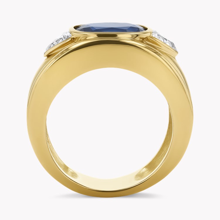 Oval Cut 3.40ct Sapphire and Diamond Ring Oval Cut, Gypsy Set_3