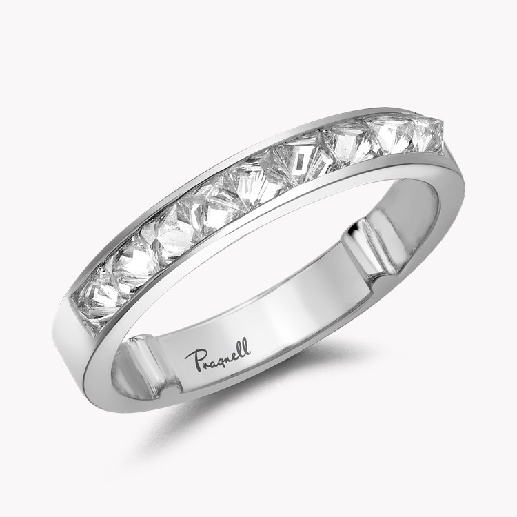 RockChic 0.77ct Inverted Princess Cut Diamond Half Eternity Ring Princess Cut, Channel Set_1