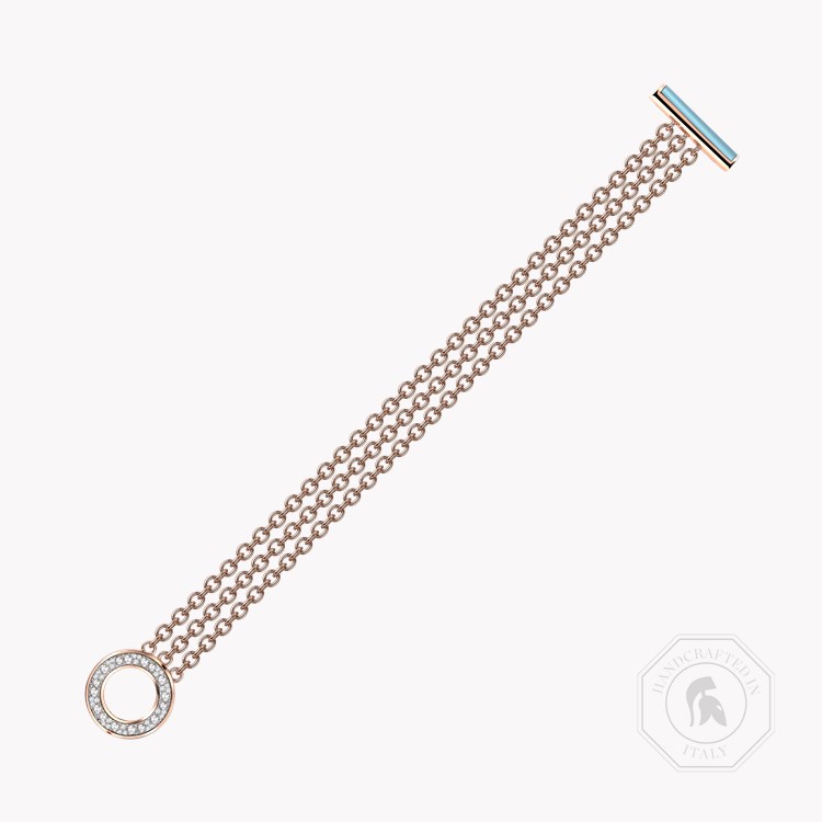 Turquoise and Brilliant Cut Diamond Chain Bracelet Brilliant Cut, Pave Set_1