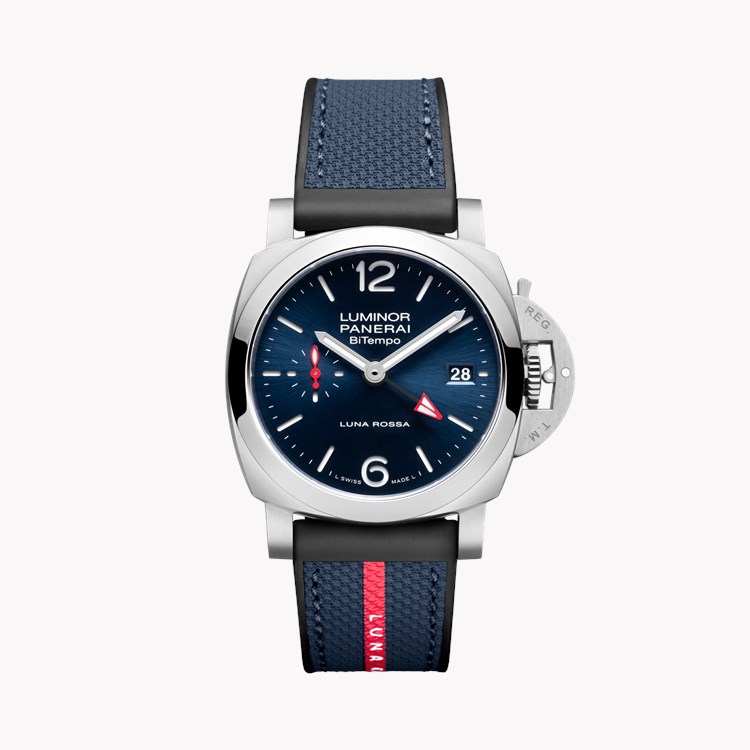 Panerai Luminor Quaranta BiTempo Luna Rossa 40mm, Blue Dial, Arabic/Baton Numerals_1
