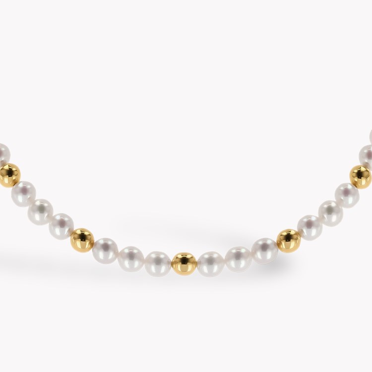 Akoya Pearl and Gold Bead Necklace _2