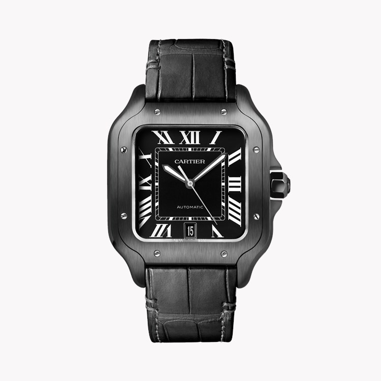 Cartier Santos de Cartier 39.8mm, Black Dial, Roman Numerals_2