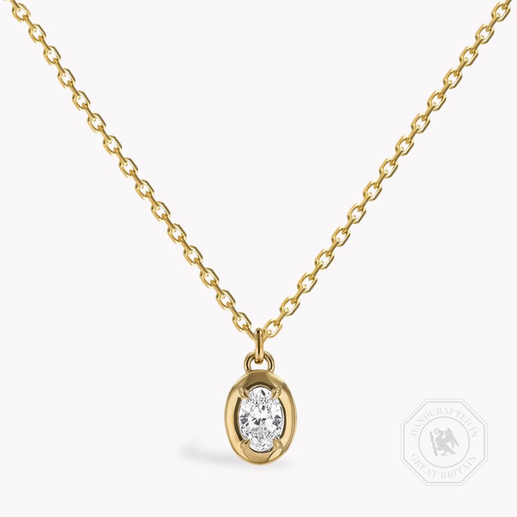 Skimming Stone 0.71ct Diamond Pendant Oval Cut, Claw Set_1