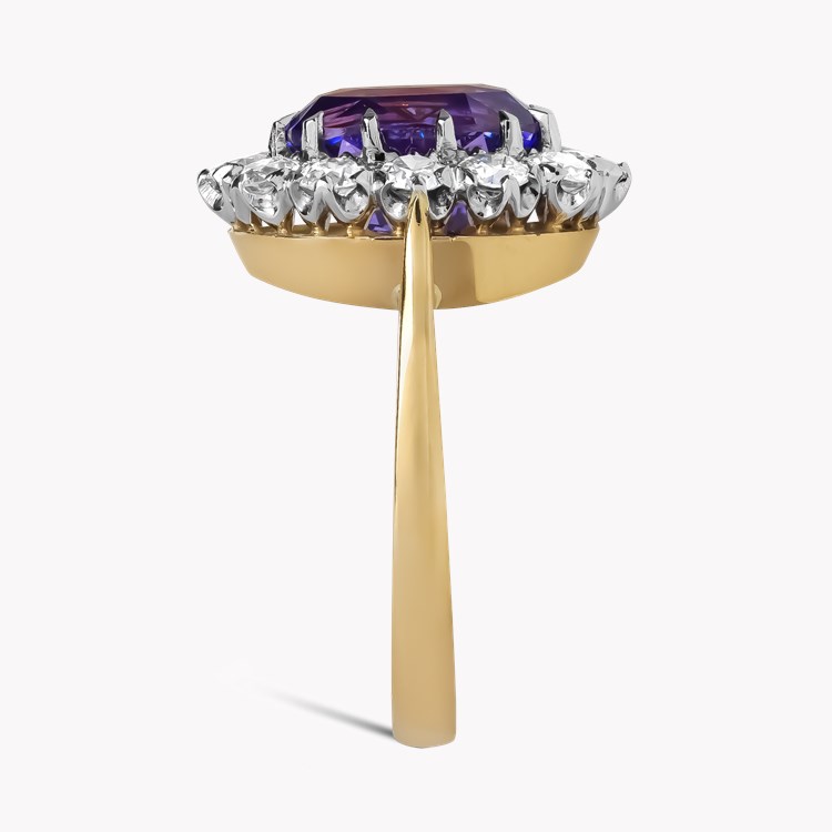 Oval Cut 4.22ct Madagascan Sapphire and Diamond Cluster Ring Oval Cut, Claw Set_4