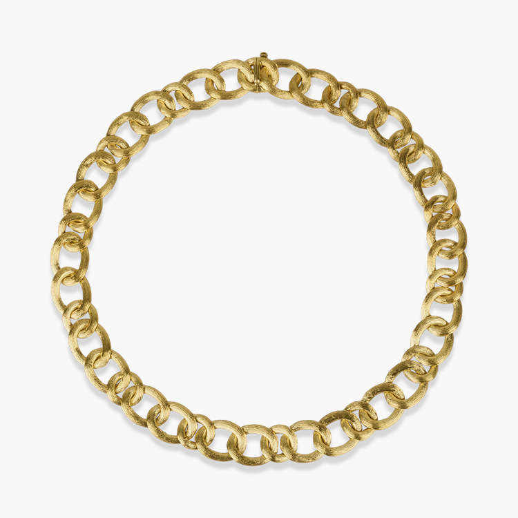 1980s Henry Dunay Brushed Gold Curb Chain Necklace _3
