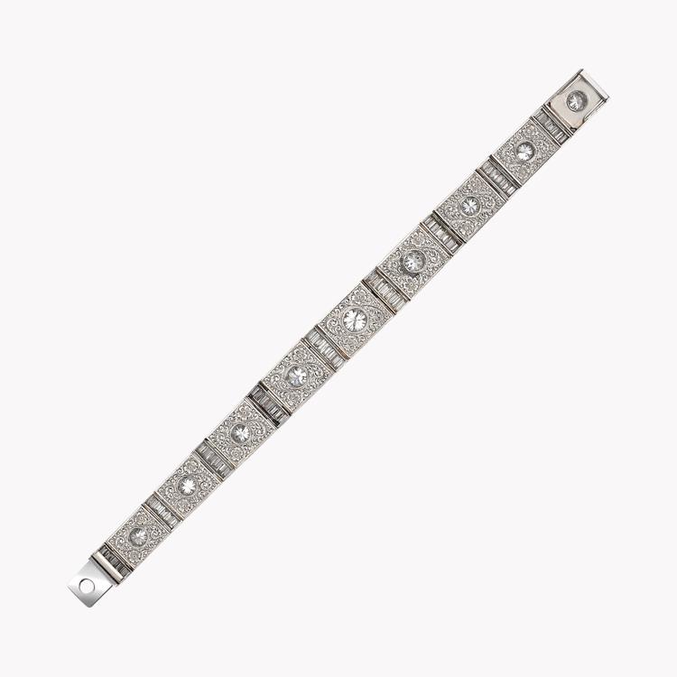 Art Deco Jadeite & Diamond Bracelet Old Cut Diamond Bracelet, with Jadeite Plaques_2