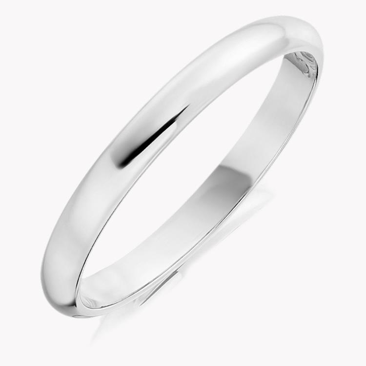 2.5mm D-Shape Wedding Ring in Platinum _1