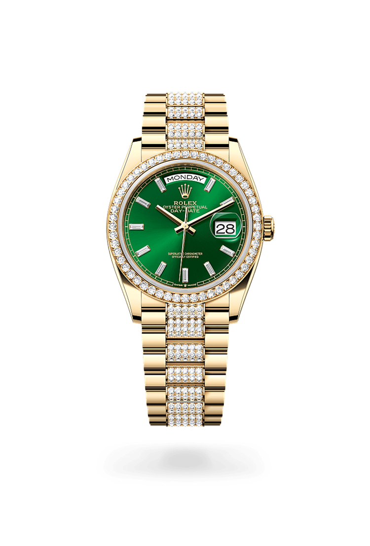 Day-Date 36, Oyster, 36 mm, yellow gold and diamonds