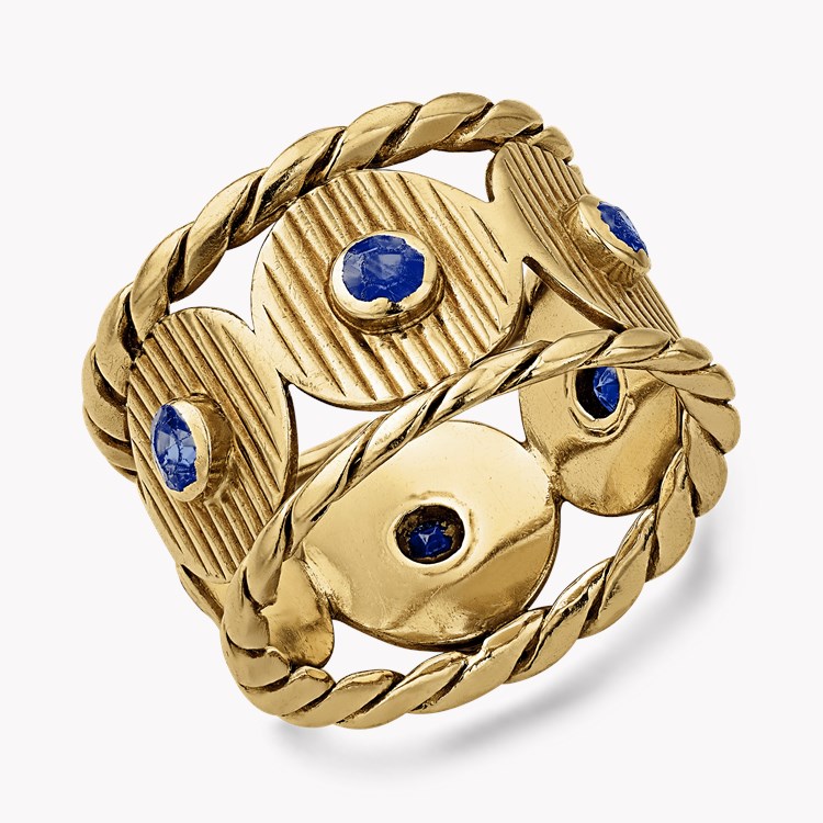 Boucheron vintage sapphire ring Brilliant Cut, Rubover Set_1