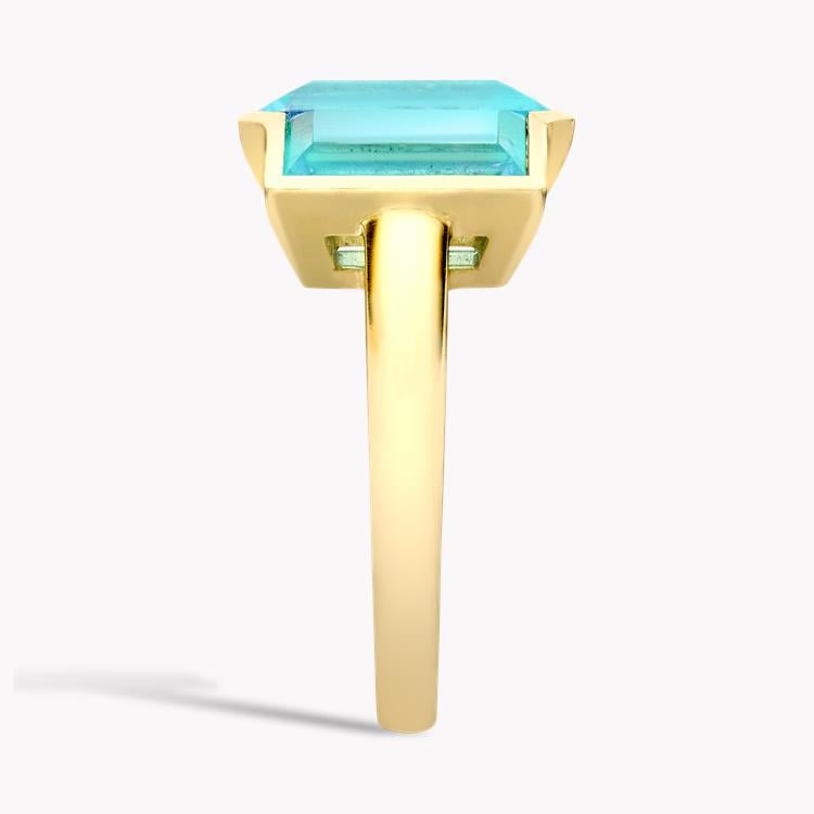 Masterpiece Kingdom 6.06ct Paraiba Tourmaline Three Stone Ring Baguette Cut, Rubover Set_4
