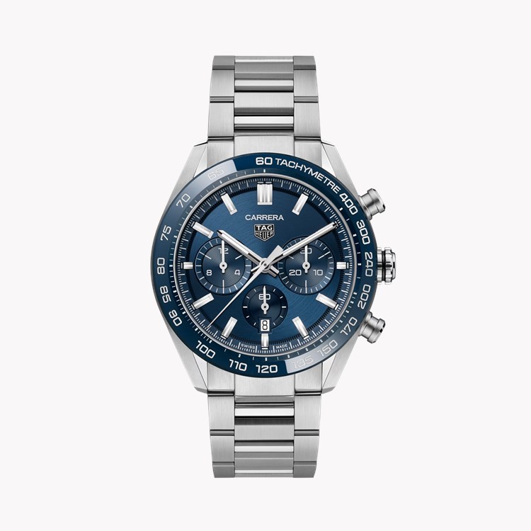 Tag Heuer Carrera Chronograph 44mm, Blue Dial, Baton Numerals_1