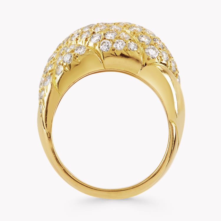 1960's Day Van Cleef & Arpels Diamond Ring 4.00CT in Yellow Gold Brilliant Cut Diamond Bombé Ring_3