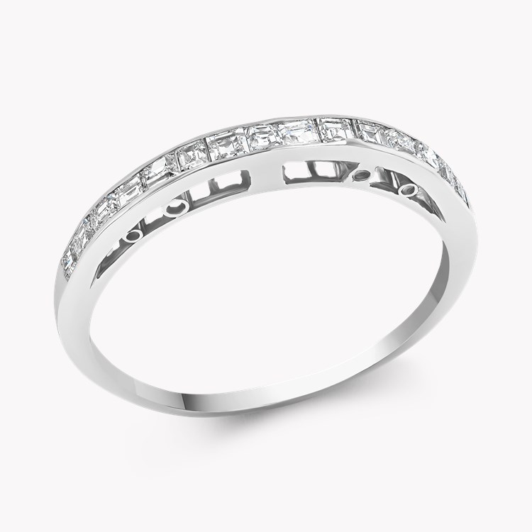 Square Cut 0.45ct Diamond Half Eternity Ring Square Cut, Channel Set_1