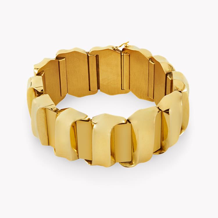 Retro Scroll Bracelet in Rose Gold Wide Link Bracelet_1