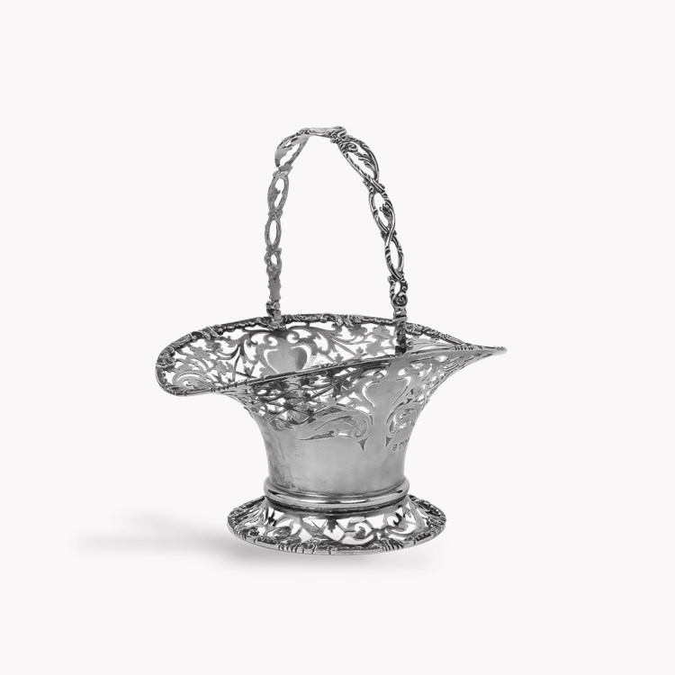 Edwardian Silver Pierced Bonbon Basket Hallmarked London_2