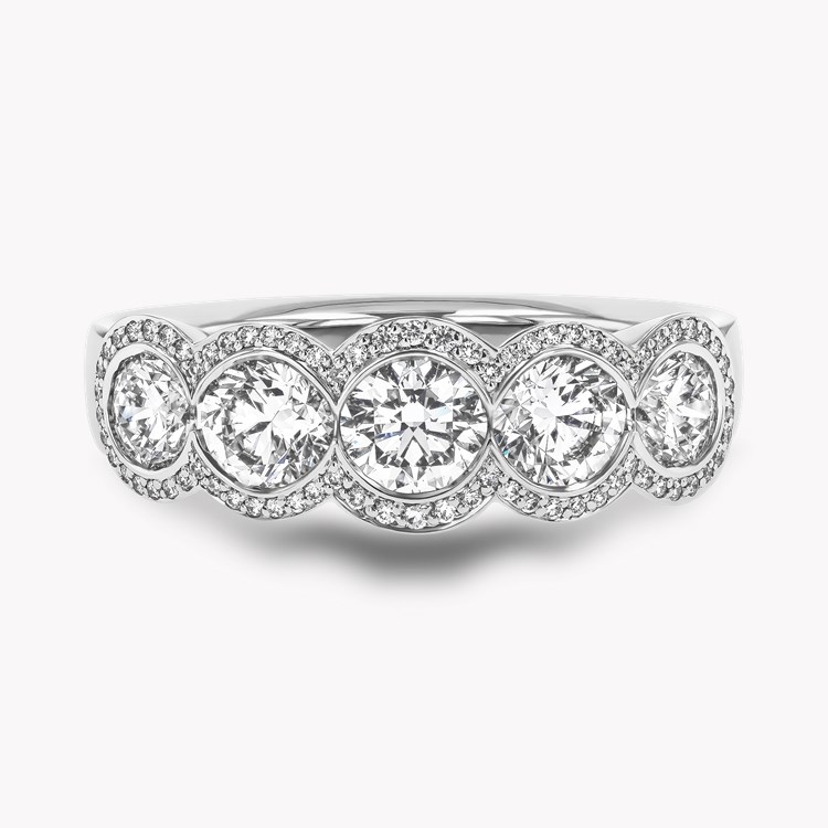 Brilliant Cut 1.68ct Five Stone Diamond Ring Brilliant Cut, Millegrain Set_2