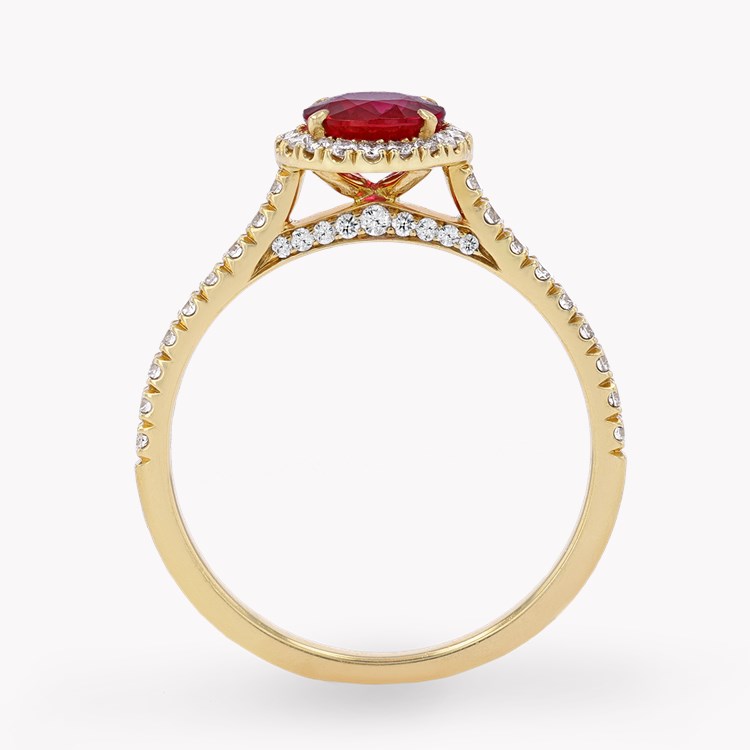 Oval 1.11ct Ruby and Diamond Cluster Ring Oval Cut, Claw & Micro Pave Set_4