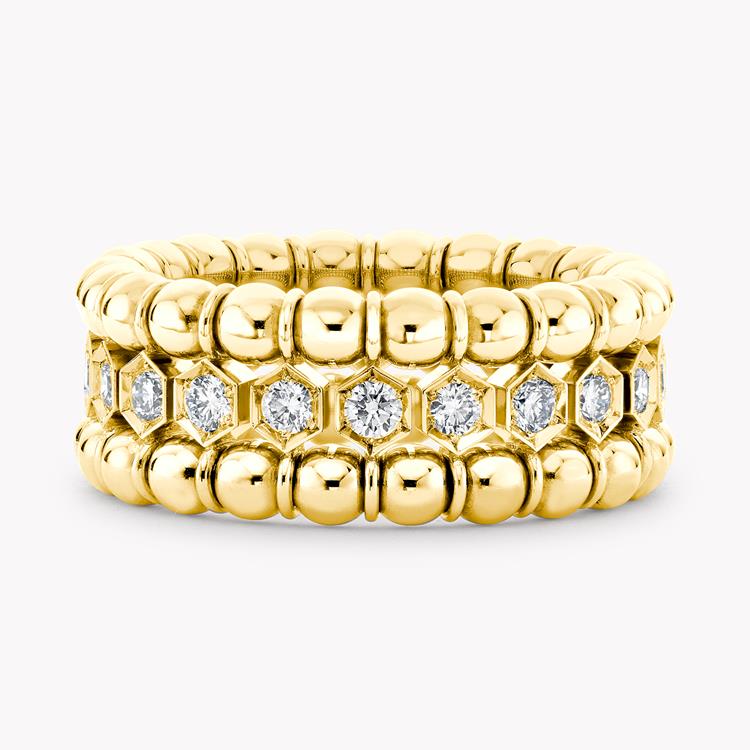 Bohemia 0.73ct Diamond Expandable Three Row Ring Brilliant Cut, Rubover Set_2