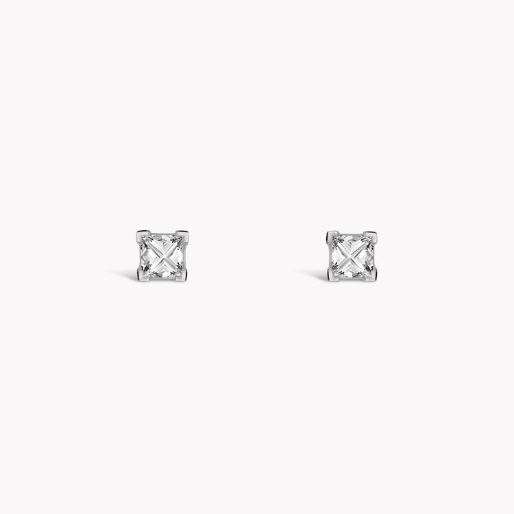 RockChic Diamond Solitaire Earrings 0.47CT in White Gold Princess Cut, Claw Set_1