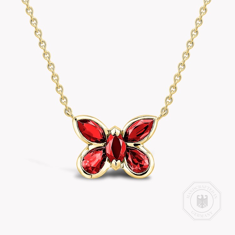 Butterfly Ruby Pendant Pear and Marquise Cut, Rubover Set_1