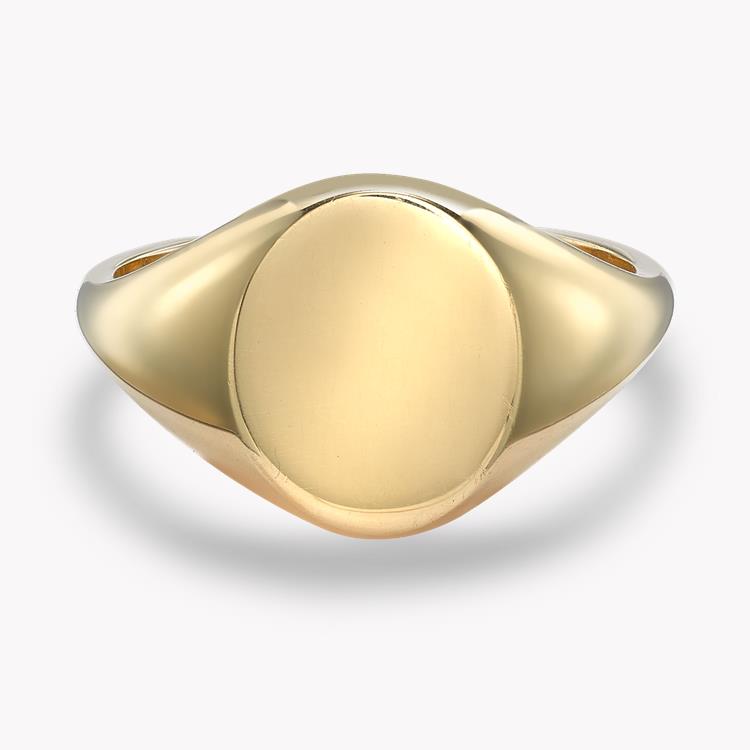 Plain Oval Signet Ring in 9CT Yellow Gold _1