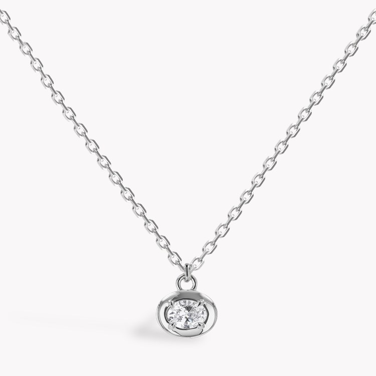 Skimming Stone 0.50ct Angola Diamond Pendant Oval Cut, Claw Set_1