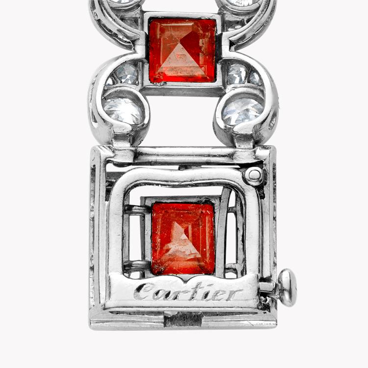 Art Deco Cartier Burma Ruby & Diamond Bracelet Square Cut_3