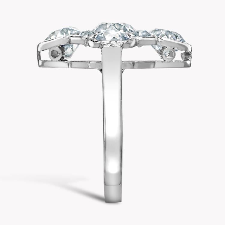 Art Deco Diamond Cluster Ring  1.45CT in Platinum Old Cut Diamond Ring, with Diamond Surround_4