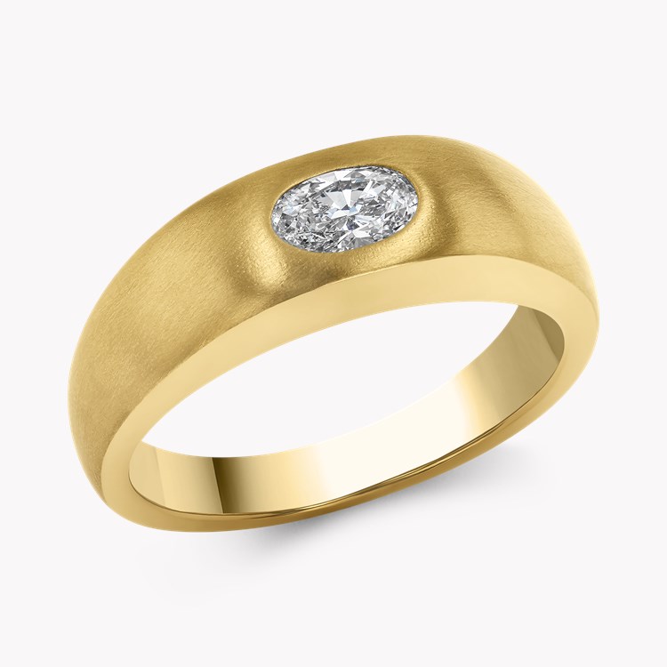 Oval Cut 0.30ct Diamond Ring Oval Cut, Gypsy Set_1