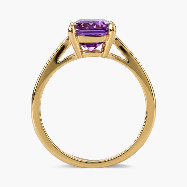 Octagonal Cut 4.49ct Natural Sri Lankan Violet Sapphire and Diamond Ring Octagonal Cut, Claw Set_3