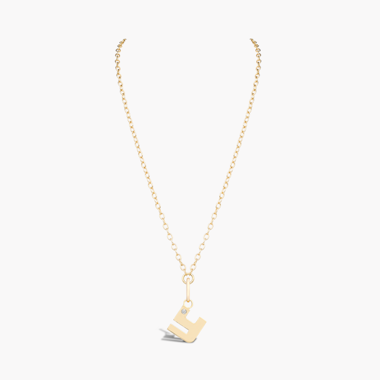 Letter Y Diamond Pendant Charm Brilliant Cut, Rubover Set_2
