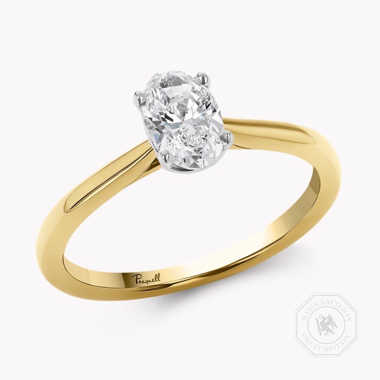 Gaia 0.70ct Oval Diamond Solitaire Ring   in 18ct Yellow Gold and Platinum