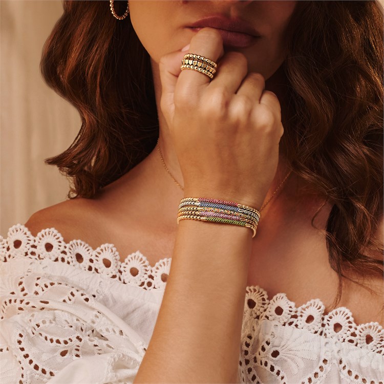 Bohemia 0.512ct Expandable Green Tsavorite Garnet Bangle   in 18ct Yellow Gold