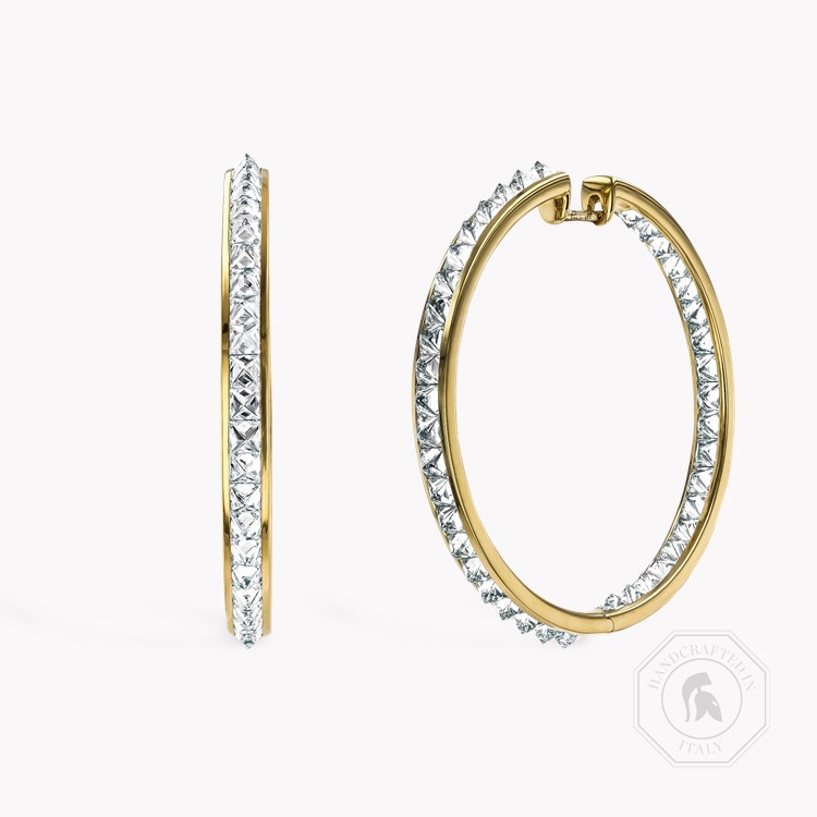 Rockchic 7.24ct Extra Large Diamond Hoop Earrings   in 18ct Yellow Gold