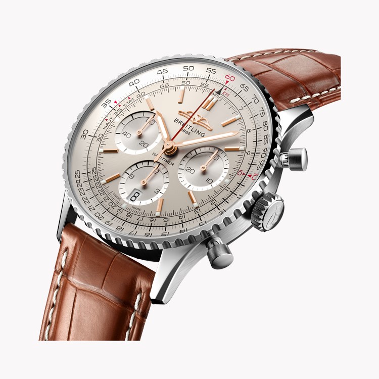 Breitling Navitimer B01 Chronograph 41 41mm, Silver Dial, Baton Numerals_3